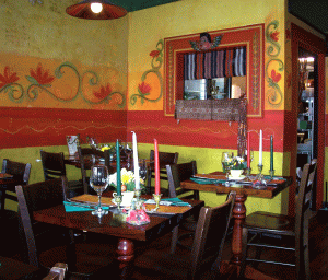 Artfully decorated, charming Little Mexican restaurant.
